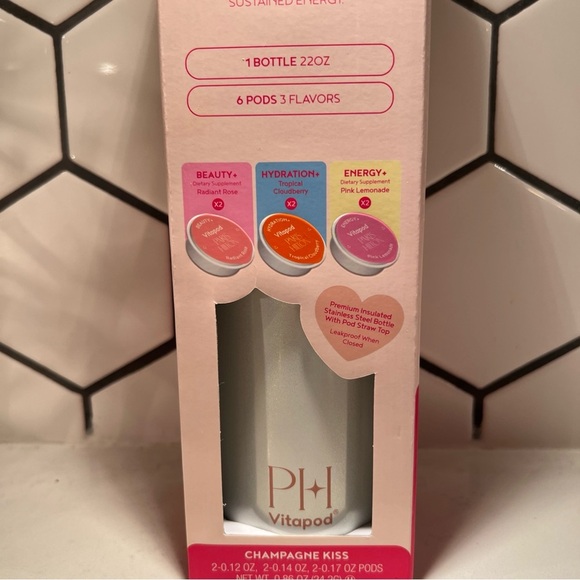 Vitapod x Paris Hilton Vitamin Drink Mix Starter‎ Pack 1 Bottle 6 Pods Wellness - Picture 5 of 15